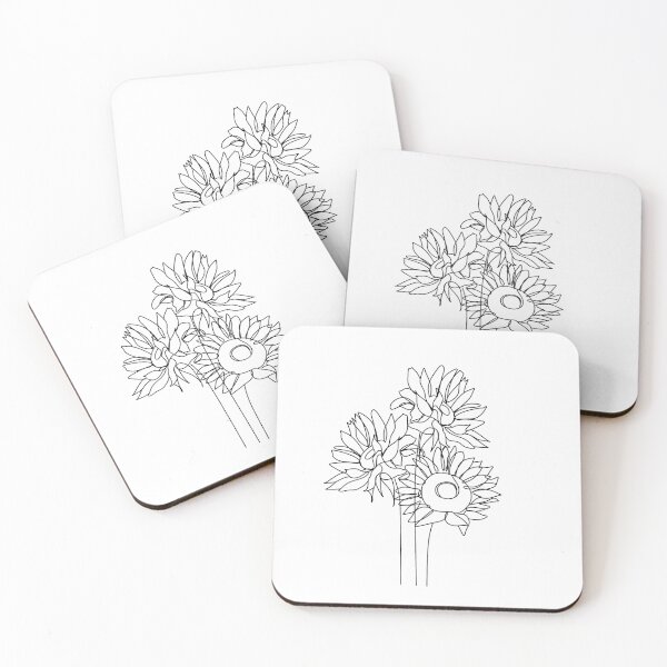 Item preview, sunflower line drawing. sunflowers line art. Flower bouquet designed and sold by OneLinePrint.