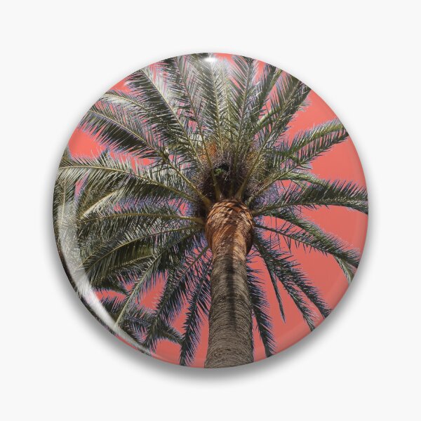 Item preview, palmier on living coral background designed and sold by AHELENE.