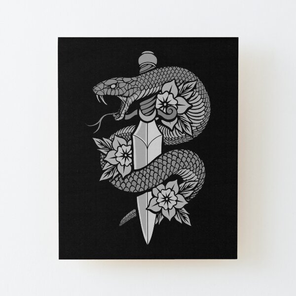 Snake & Dagger Wood Mounted Print