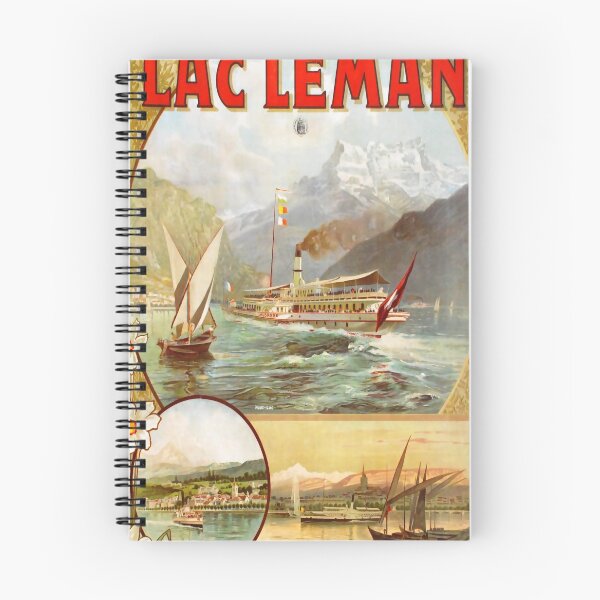 Item preview, Lac Leman vintage travel poster designed and sold by stickart-marek.