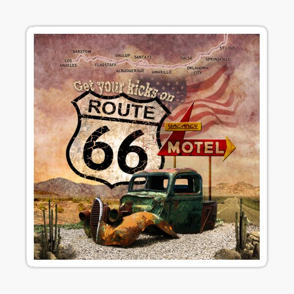 Get your Kicks on Route 66 Sticker