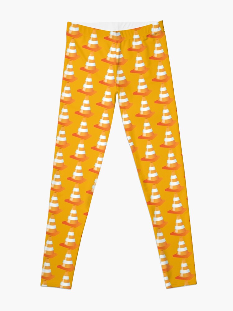 Alternate view of Traffic Cone Funny Road Marker Roadworks Design Leggings