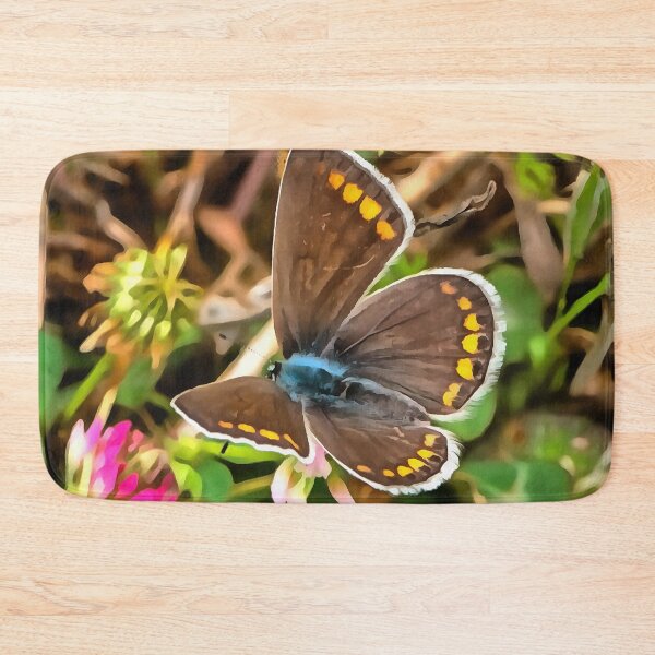 Item preview, Common Blue Butterfly Polyommatus Icarus Painting designed and sold by taiche.