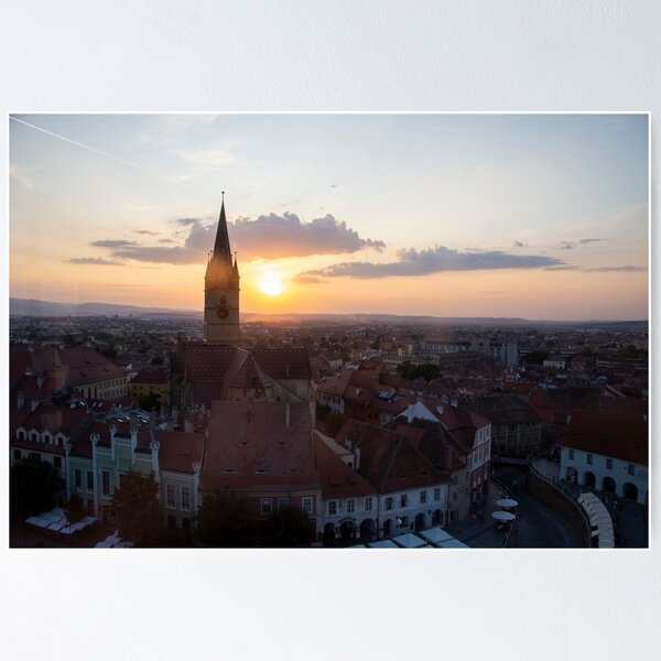 Sunset In Sibiu Hermannstadt Romania Stock Photo, Picture and