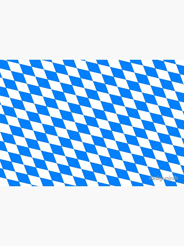 "Bavarian Blue and White Diamond Flag Pattern" Mask for Sale by