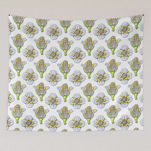 Item preview, Arabidopsis thaliana Flower Anatomy Illustration Pattern designed and sold by taylorcustom.