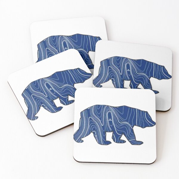 Item preview, Bear Sticker Blue Topography  designed and sold by Mountainman420.