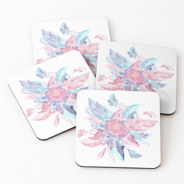 Item preview, Vector boho style shape made of feathers designed and sold by kisikoida.