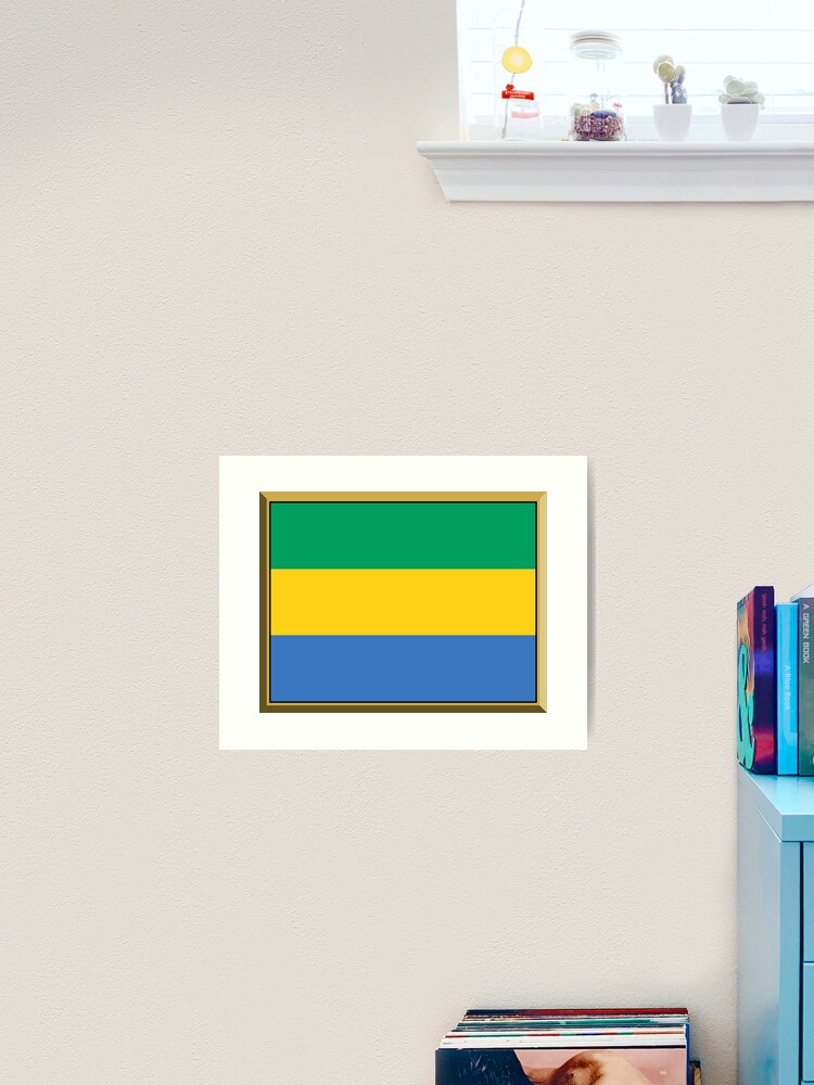 1 ガボン共和国国旗ステッカー Sサイズ 5x7 5cm 1枚即買 Gabon Flag Sticker Decal 即買 アフリカ 耐水シール Af 安全