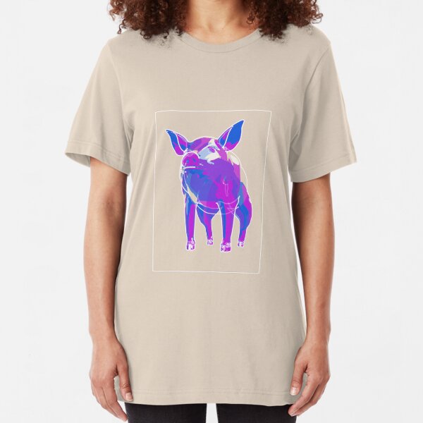 Pig Blue Purple F Slim Fit T-Shirt