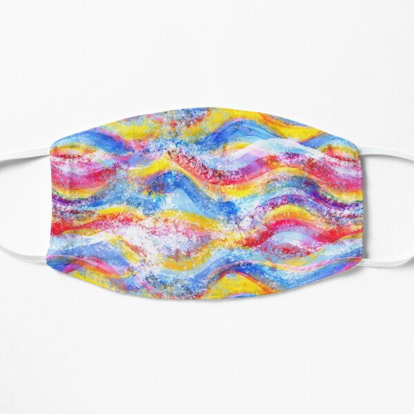Rainbow waves watercolor Mask
