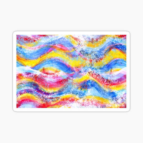 Rainbow waves watercolor Sticker