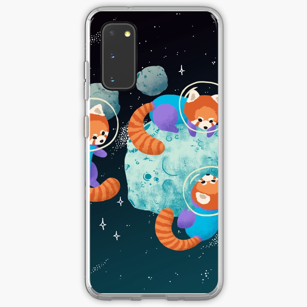 Red Space Pandas Case & Skin for Samsung Galaxy