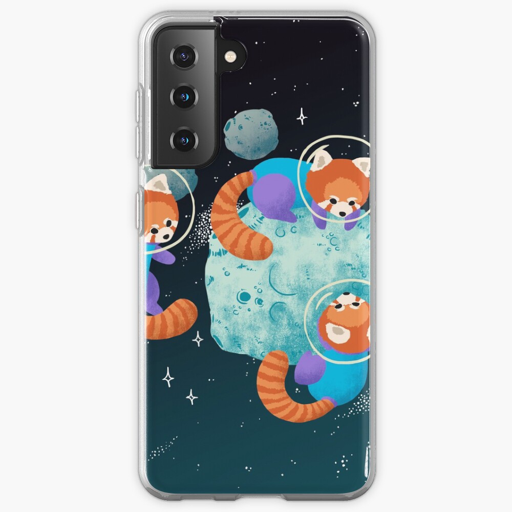Red Space Pandas Case & Skin for Samsung Galaxy