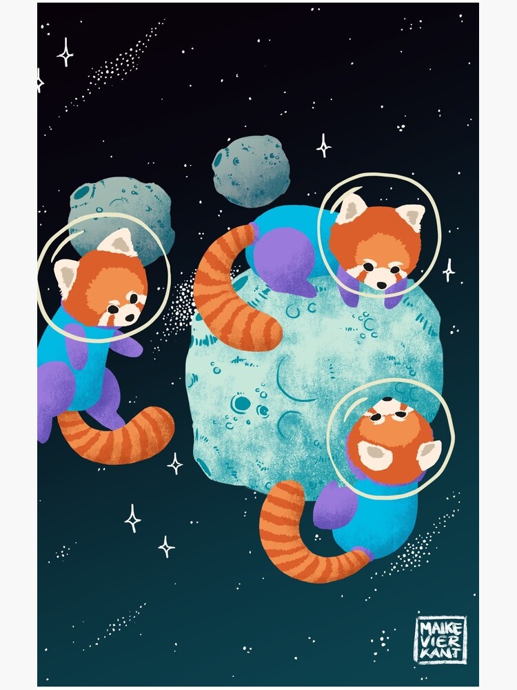 Red Space Pandas by Vierkant