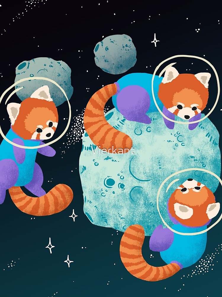 Red Space Pandas by Vierkant