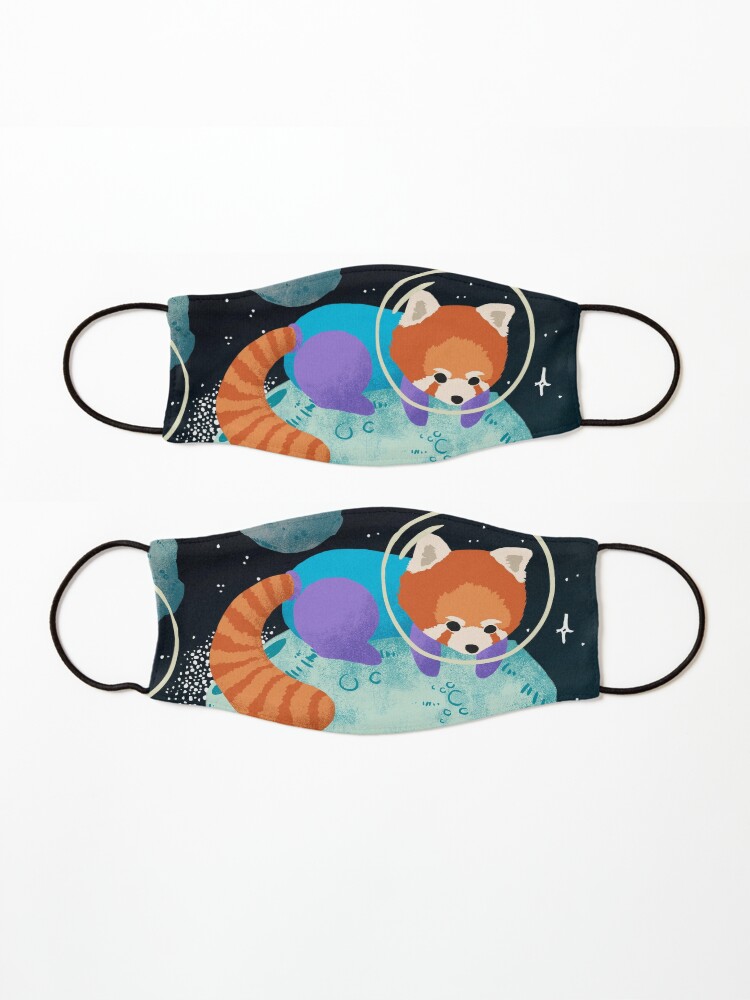 Alternate view of Red Space Pandas Mask