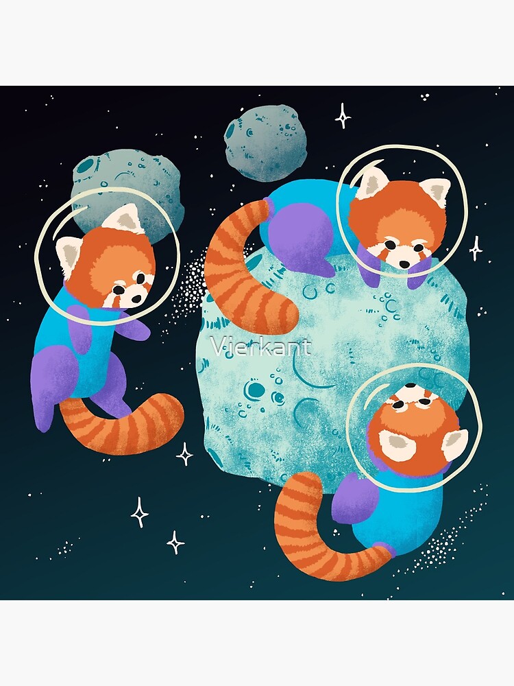 Red Space Pandas by Vierkant