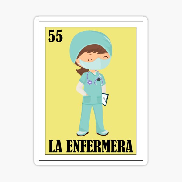 Loteria Mexicana - La Enfermera - Loteria Mexicana - Regalo para Enfermera Pegatina
