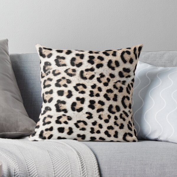Leopard Print in Leopard Spots Pattern Throw Pillow