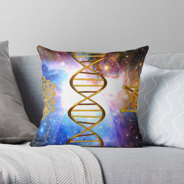 Flower of life DNA Merkaba Throw Pillow