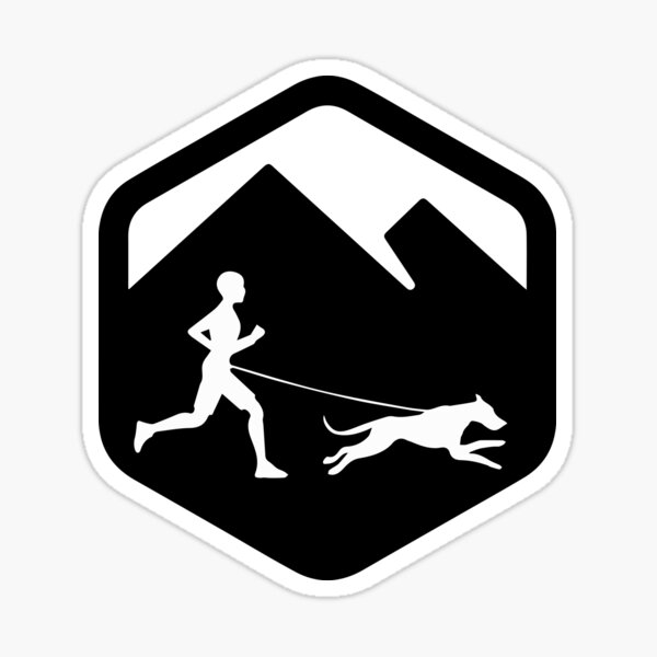 Corredor de Canicross logo Pegatina