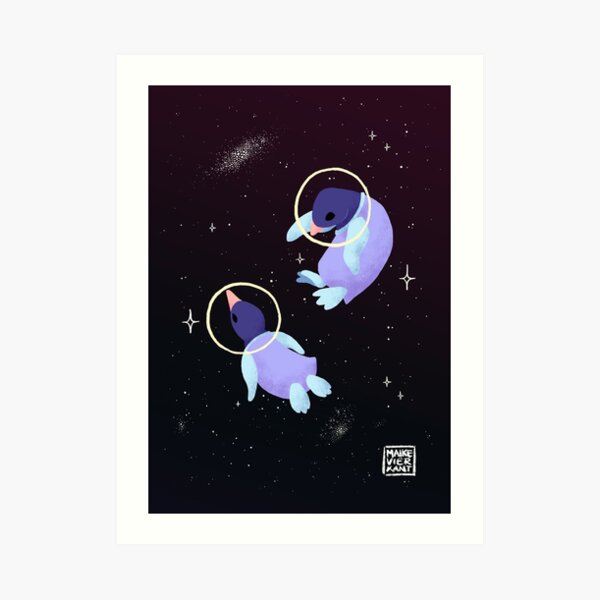 Space Penguins Art Print