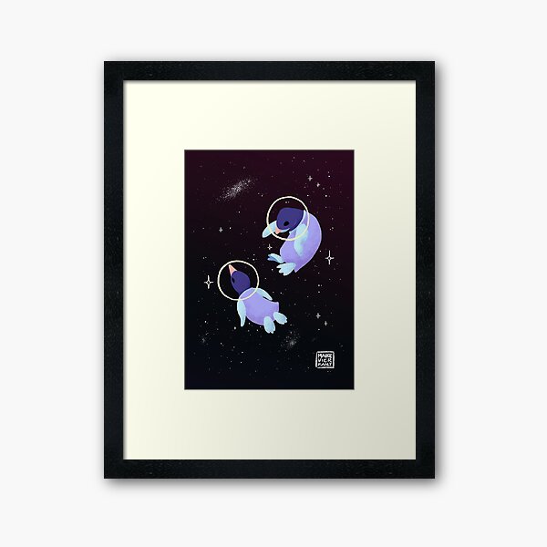 Space Penguins Framed Art Print