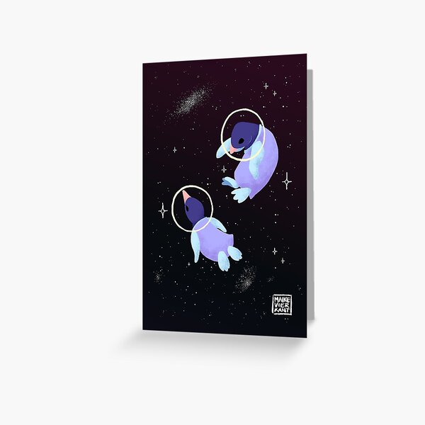 Space Penguins Greeting Card