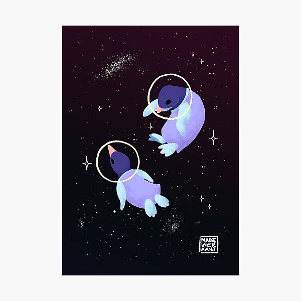 Space Penguins Photographic Print