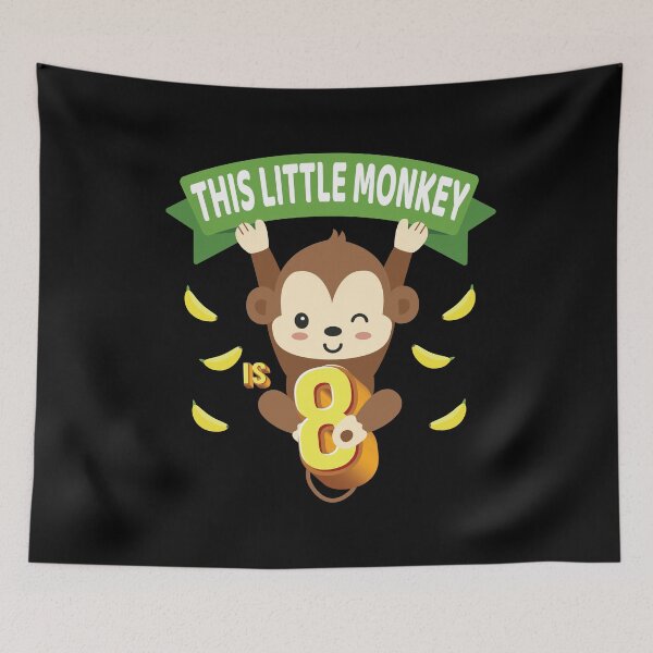 Item preview, This Little Monkey Is 8 Years Old Kid 8th Birthday Monkeys print designed and sold by Grabitees.