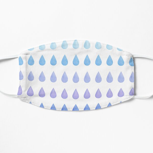 Watercolor Raindrops in Blue Mask