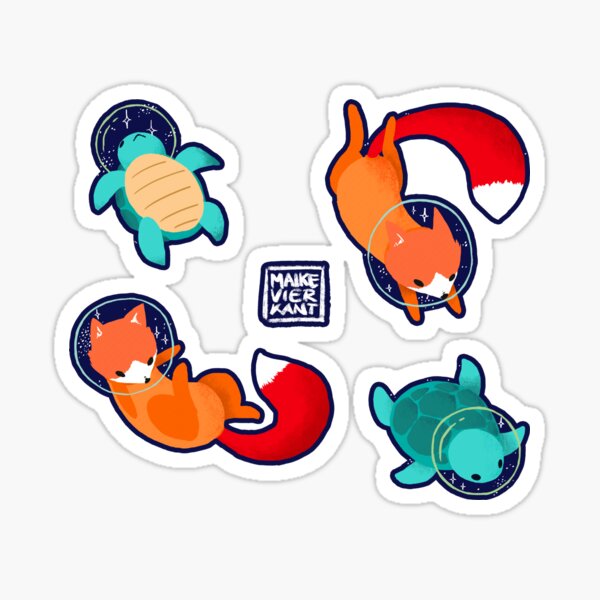 Item preview, Space Animals Sticker Set 1 designed and sold by Maike Vierkant - Connecting the Cute and the Nerdy.