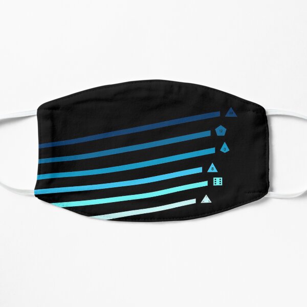 Blue Streaking Dice Flat Mask