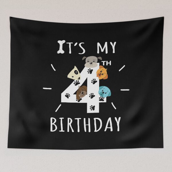 Item preview, It's My 4th Birthday Dog Lover Theme 4 Years Old Puppy product designed and sold by Grabitees.