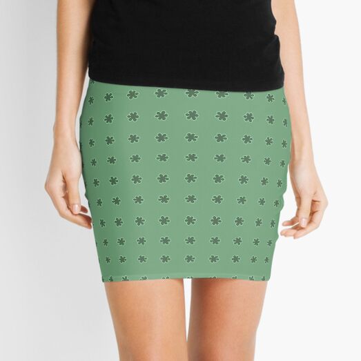 Flower Doodle LineArt Collection Seamless Surface Pattern Mini Skirt