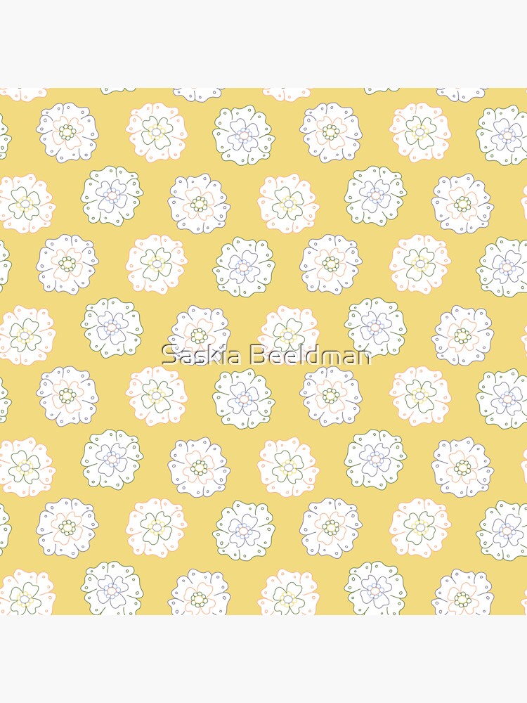 Flower Doodle LineArt Collection Seamless Surface Pattern by SaskiaDesign