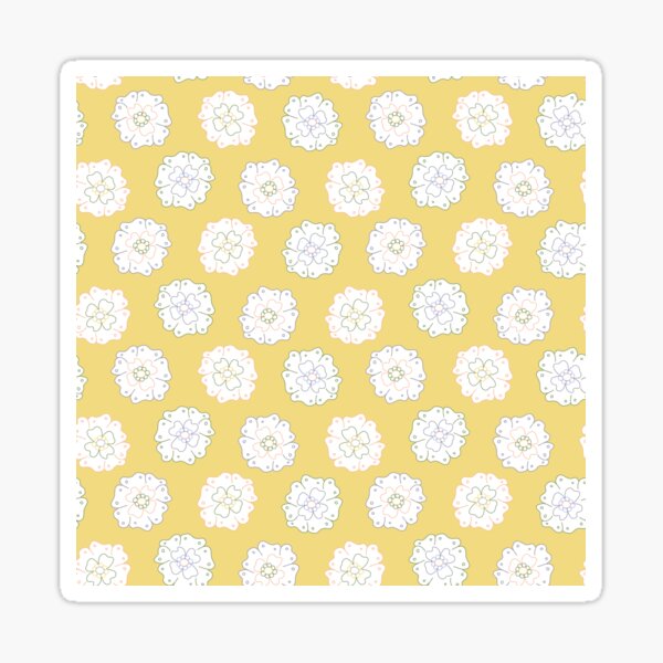 Flower Doodle LineArt Collection Seamless Surface Pattern Sticker