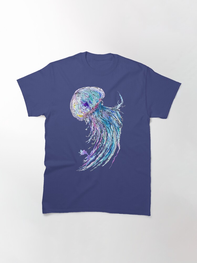 Alternate view of Jelly fish watercolor and ink painting Classic T-Shirt