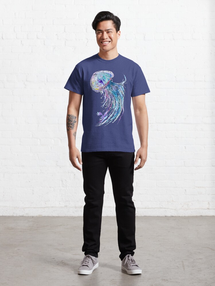 Alternate view of Jelly fish watercolor and ink painting Classic T-Shirt