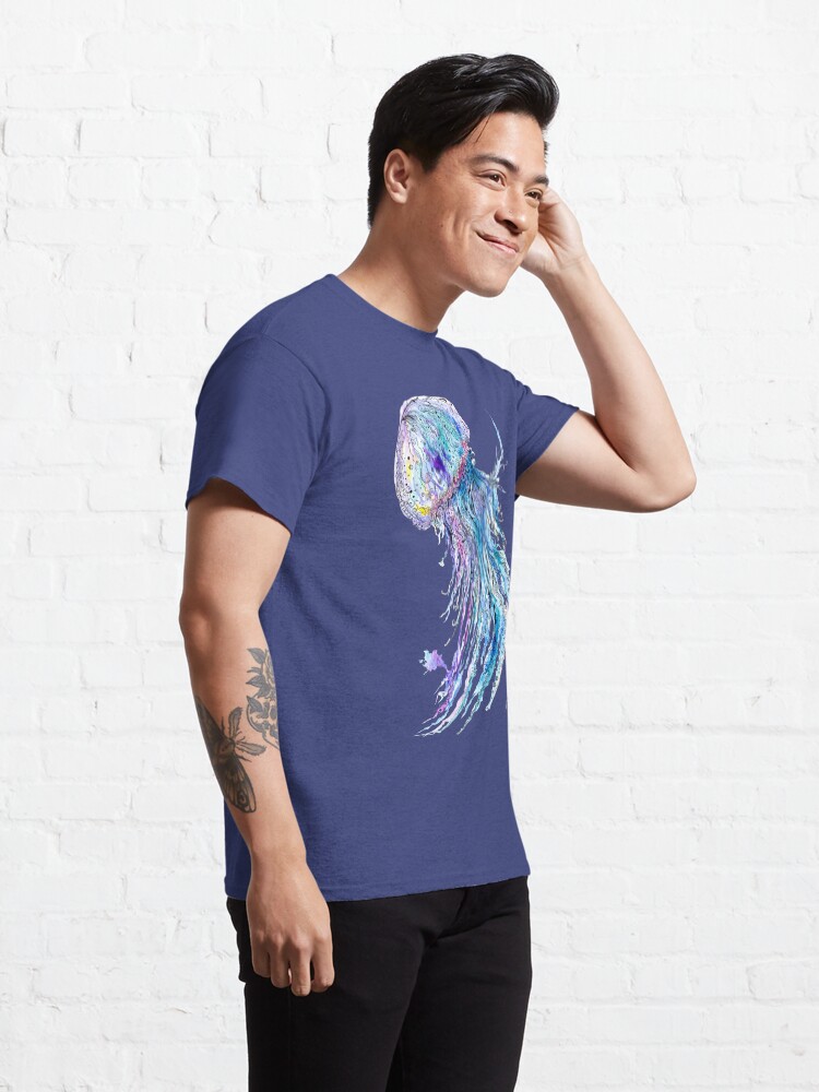 Alternate view of Jelly fish watercolor and ink painting Classic T-Shirt