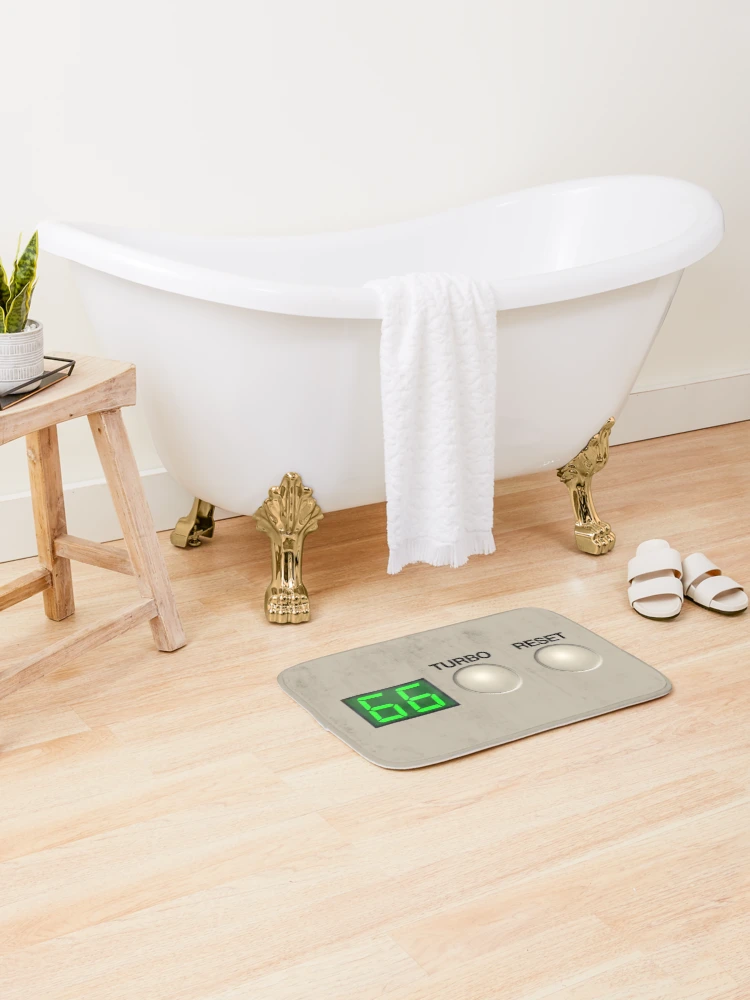 Thumbnail 2 of 6, Bath Mat, Dat Turbo Button designed and sold by CCCDesign.
