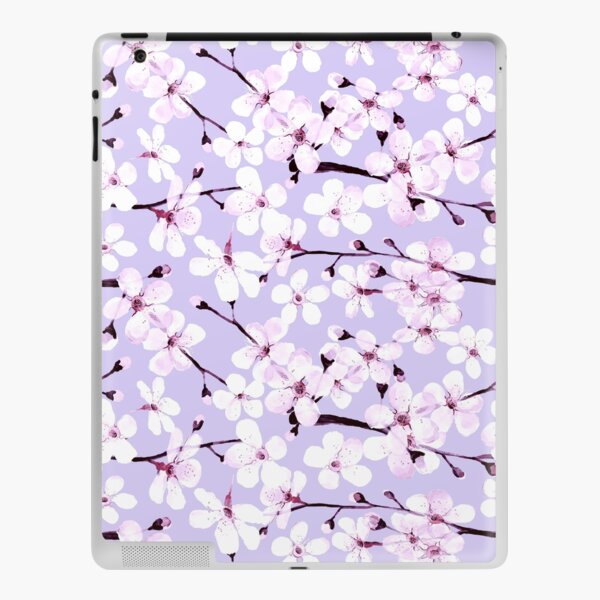 Cherry Blossom on grey/ lavender iPad Skin