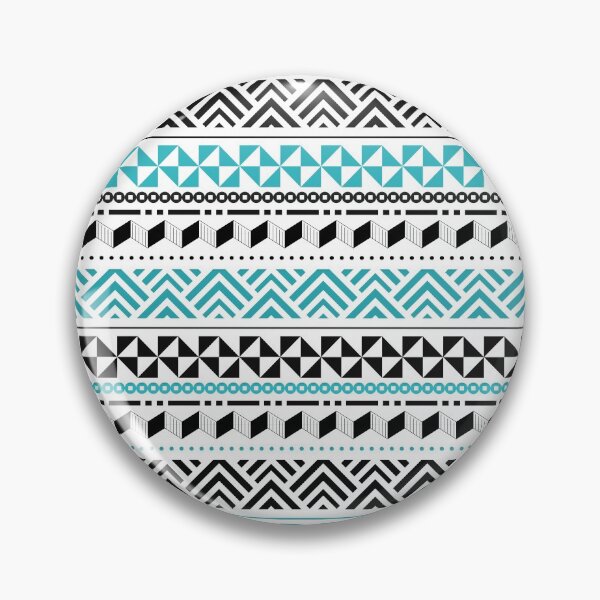 Item preview, Tribal Chevron Black and Aqua Stripes designed and sold by AntiqueImages.