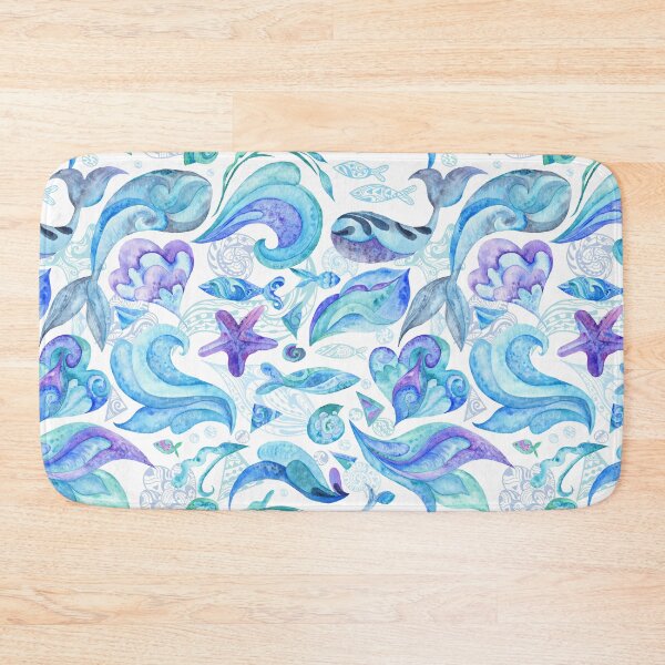 Item preview, Blue Watercolor Abstract Marine Pattern designed and sold by kisikoida.