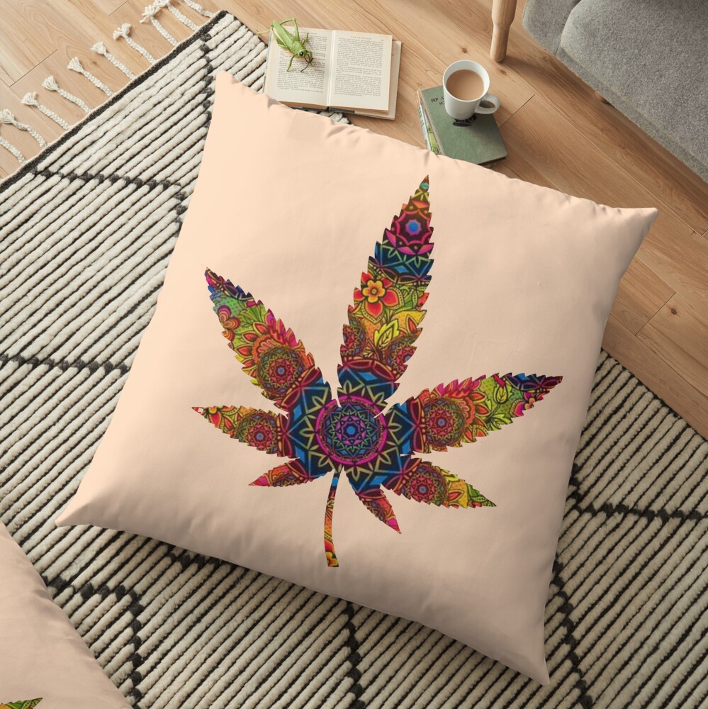 Mandala weed Floor Pillow