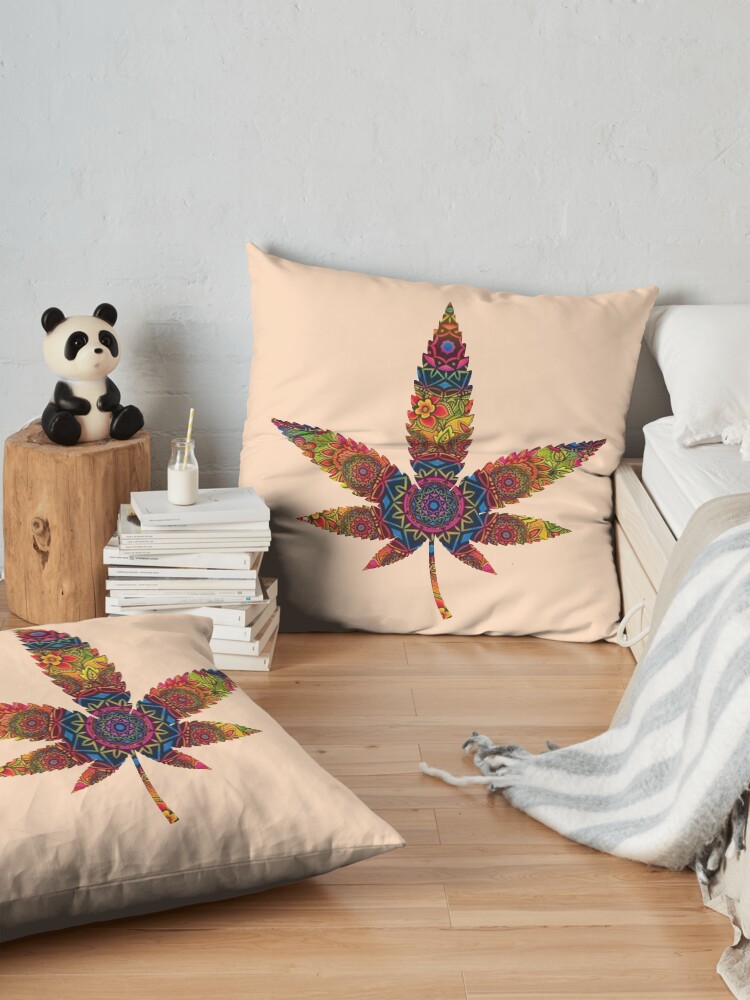 Alternate view of Mandala weed Floor Pillow