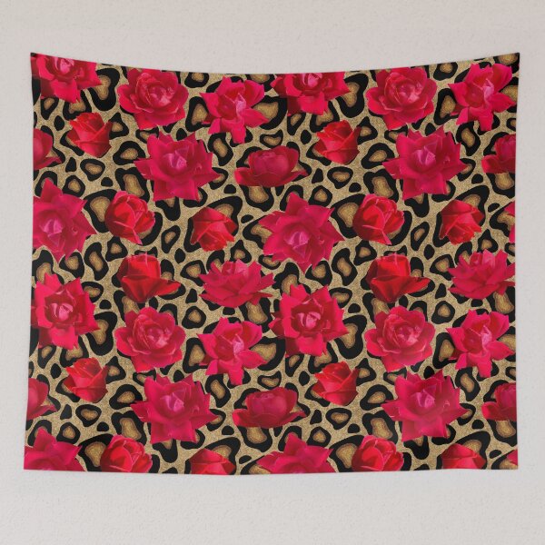 Item preview, Leopard Print with red roses designed and sold by artlovepassion.
