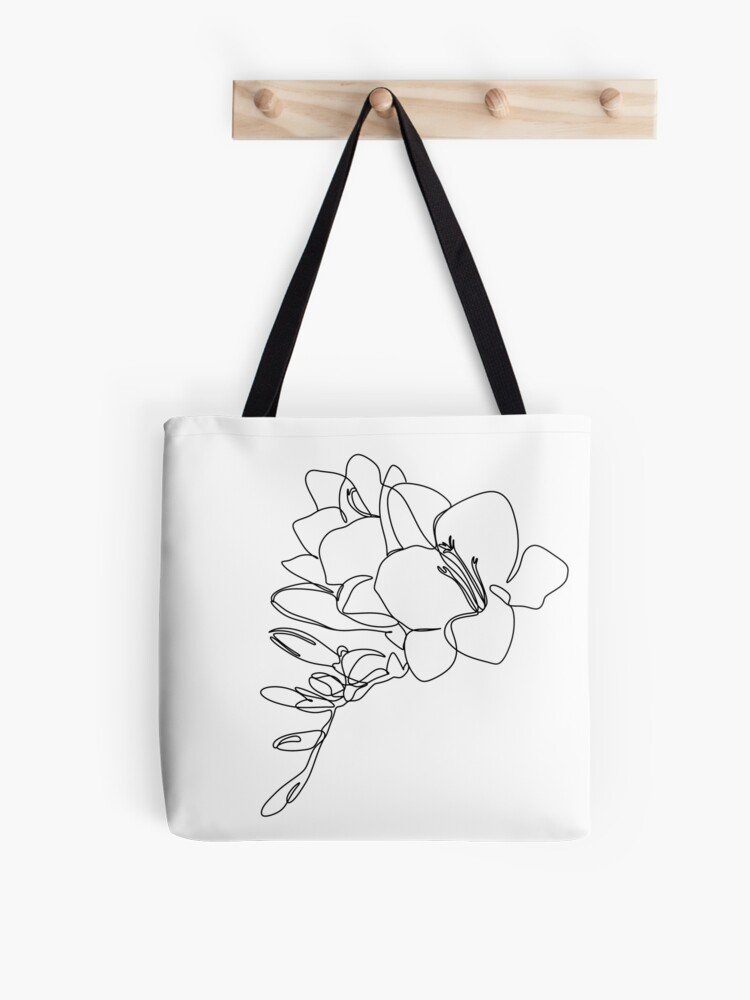 Flower in lines Tote Bag for Sale by OneLinePrint Redbubble