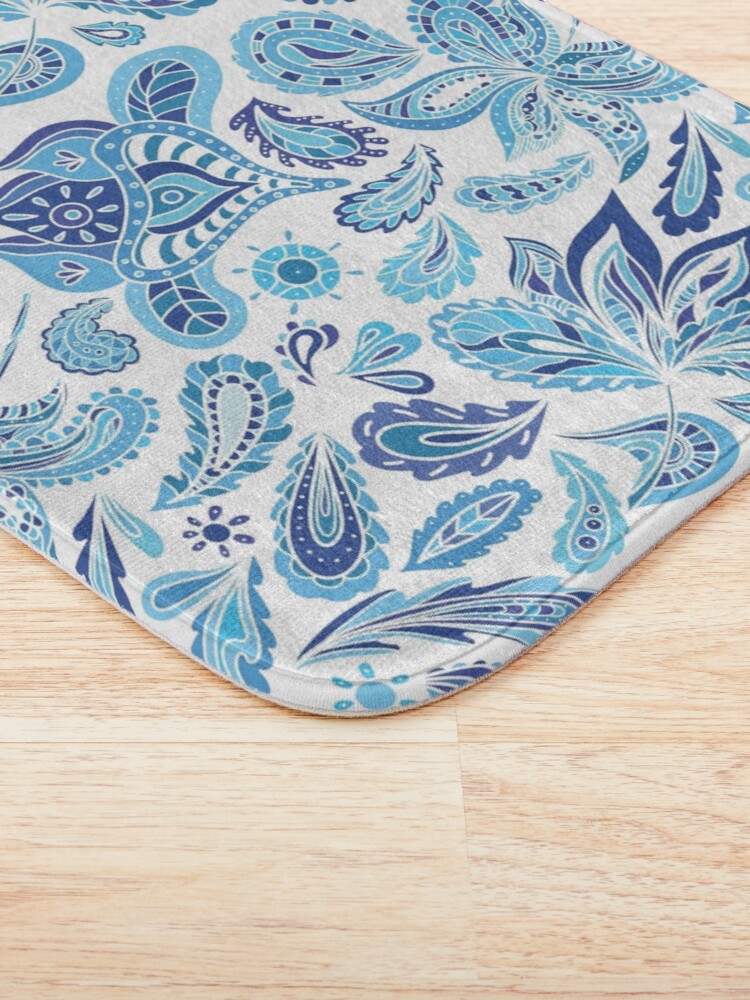Alternate view of Blue Fresh Indian Pattern Bath Mat